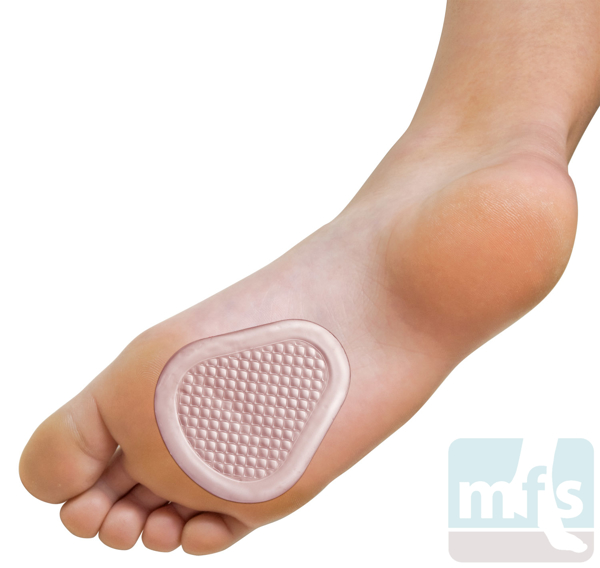 m1153 pedifix pedi-gel ball-of-foot pads - in use on foot